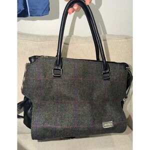 Mucros Weavers Ireland Plaid Wool Tweed Satchel Bag